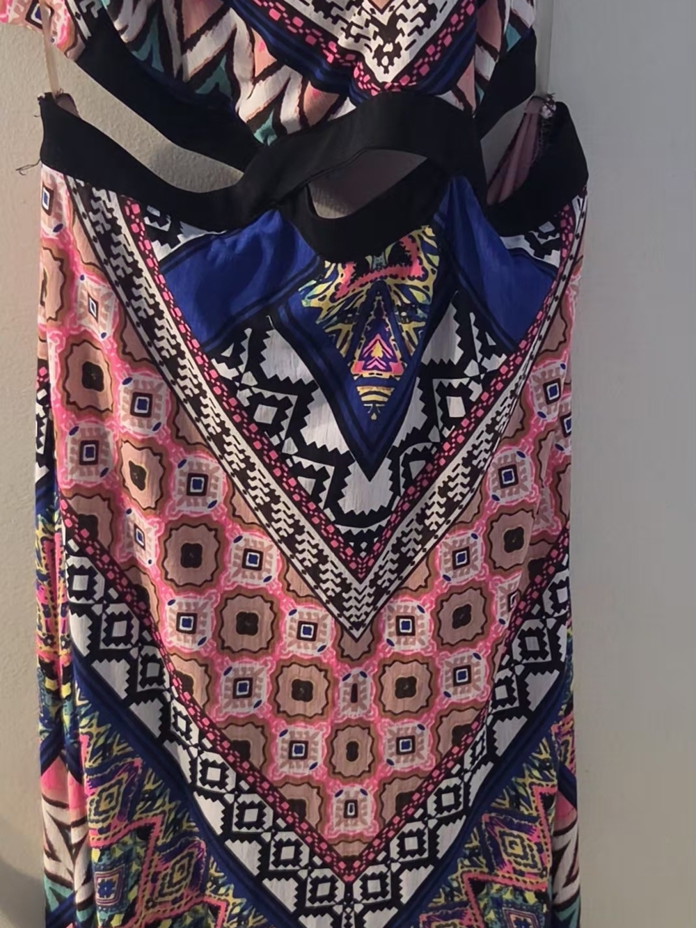 Colorful Geometric Tribal Print Maxi Dress